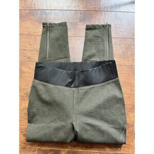 Loft Ann Taylor Green Stretchy Comfortable Zipper Bottom Maternity Pant NWT 10